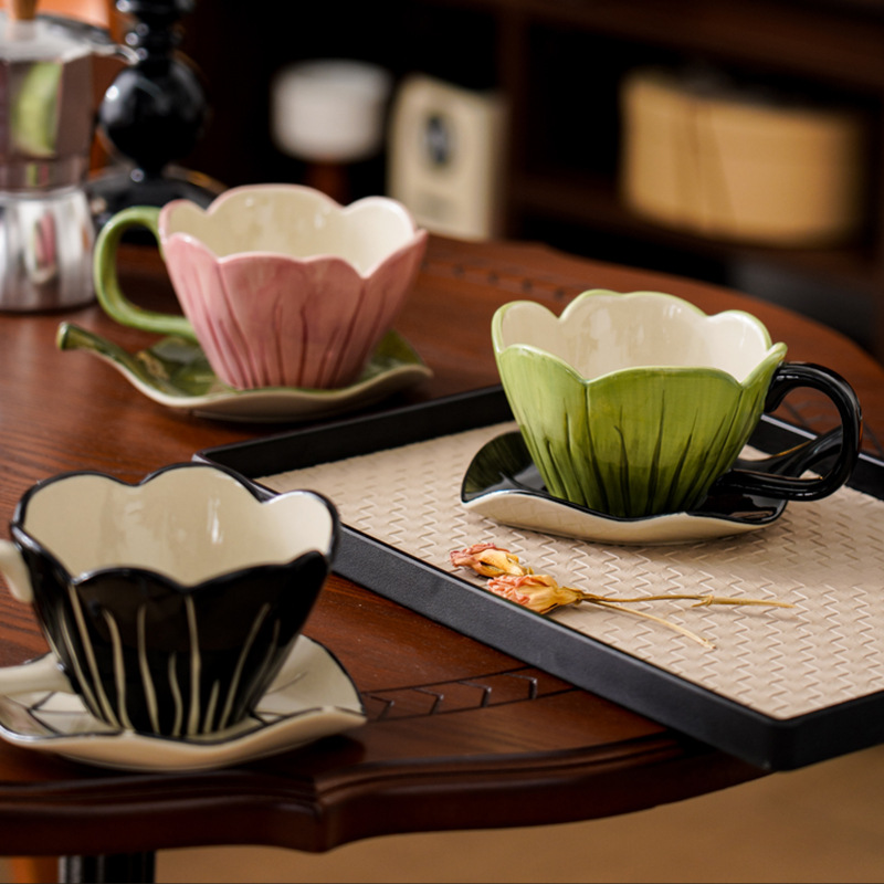 Coffee Leaves Tea - Conjunto de prato de xícara de