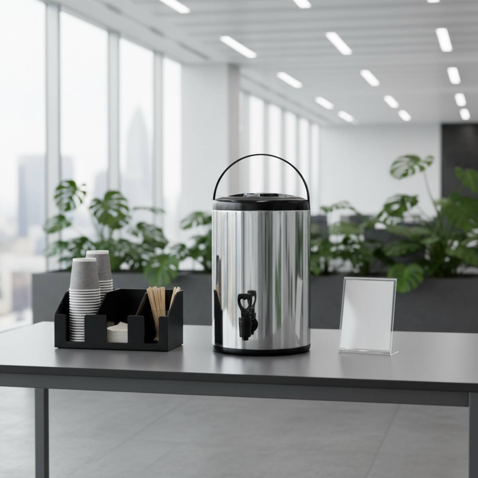 Coffee Tea Urn - Dispensador de Bebidas Profissional em Aço