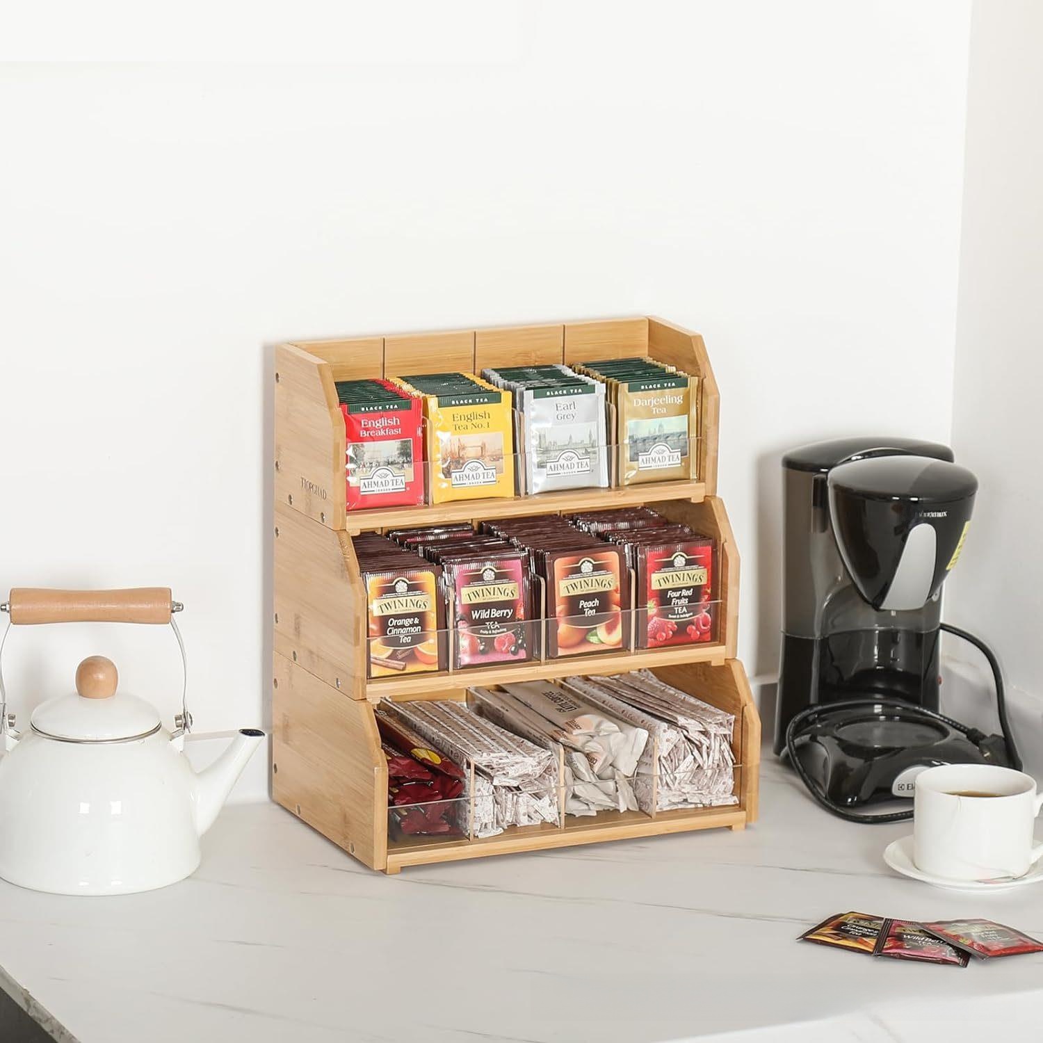 Coffee Tea Station - Caixa Organizadora de Chá em Bambu