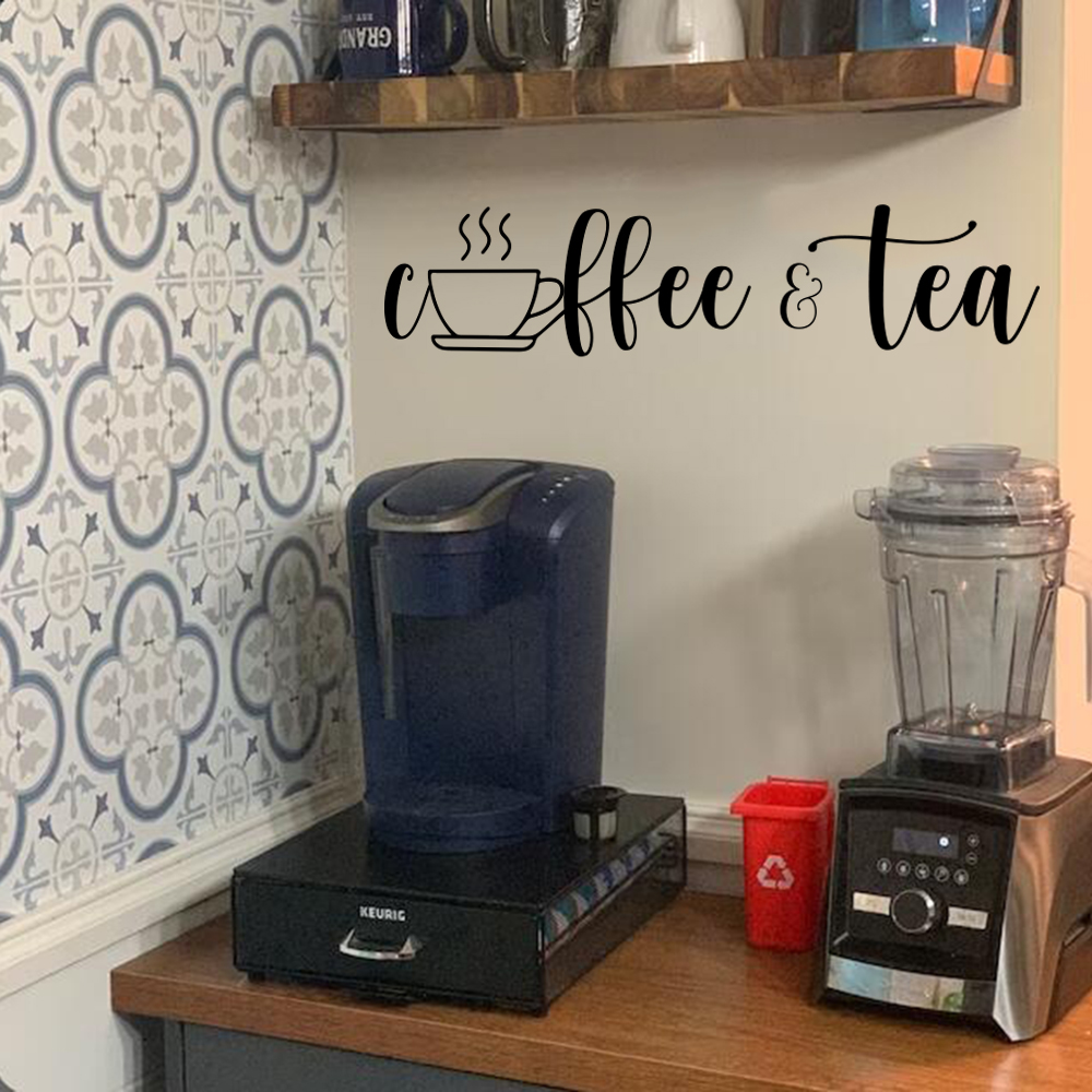 Switching Coffee To Tea - Café e Chá Caneca Vinil Adesivo