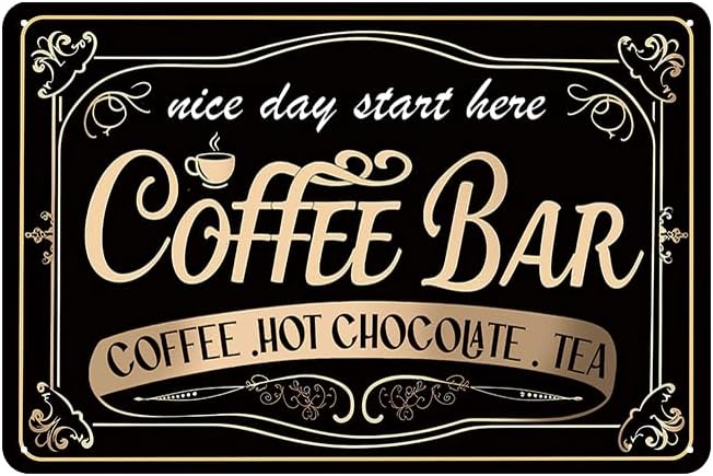Coffee Tea Station - Placas decorativas para cafés e bares