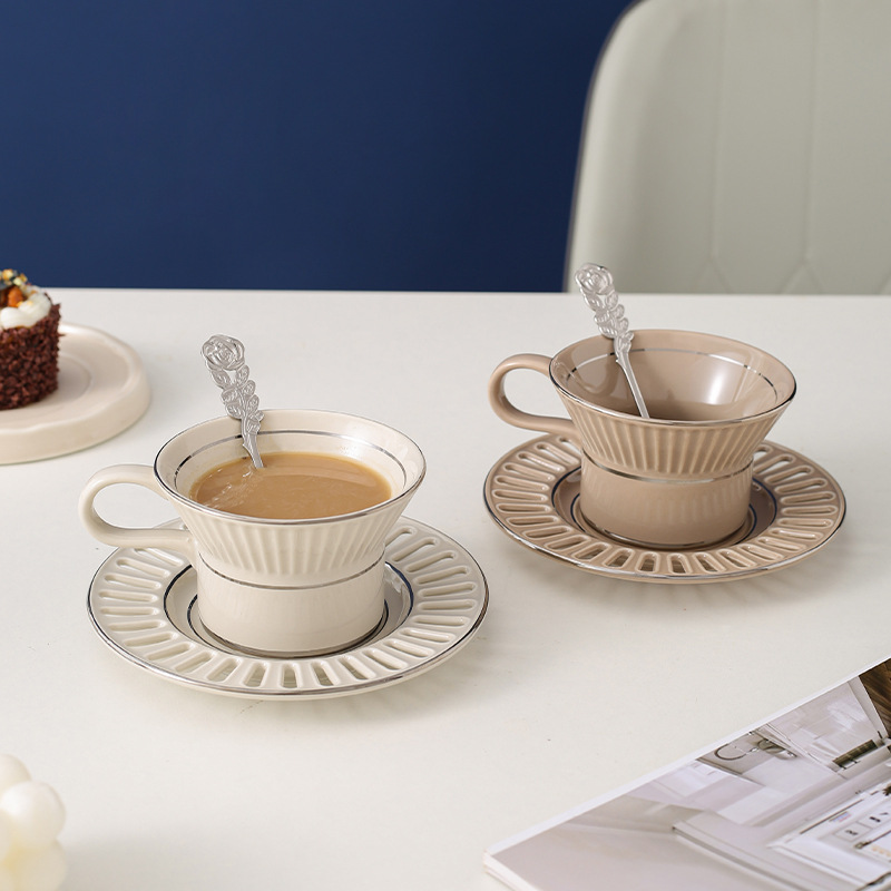 Coffee Tea Catering - Luxo cerâmica xícara de café prato