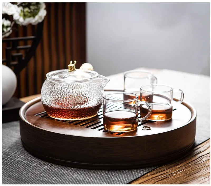 Bandeja Redonda de Bambu Natur - Bamboo Tea Tray avaliação e preço