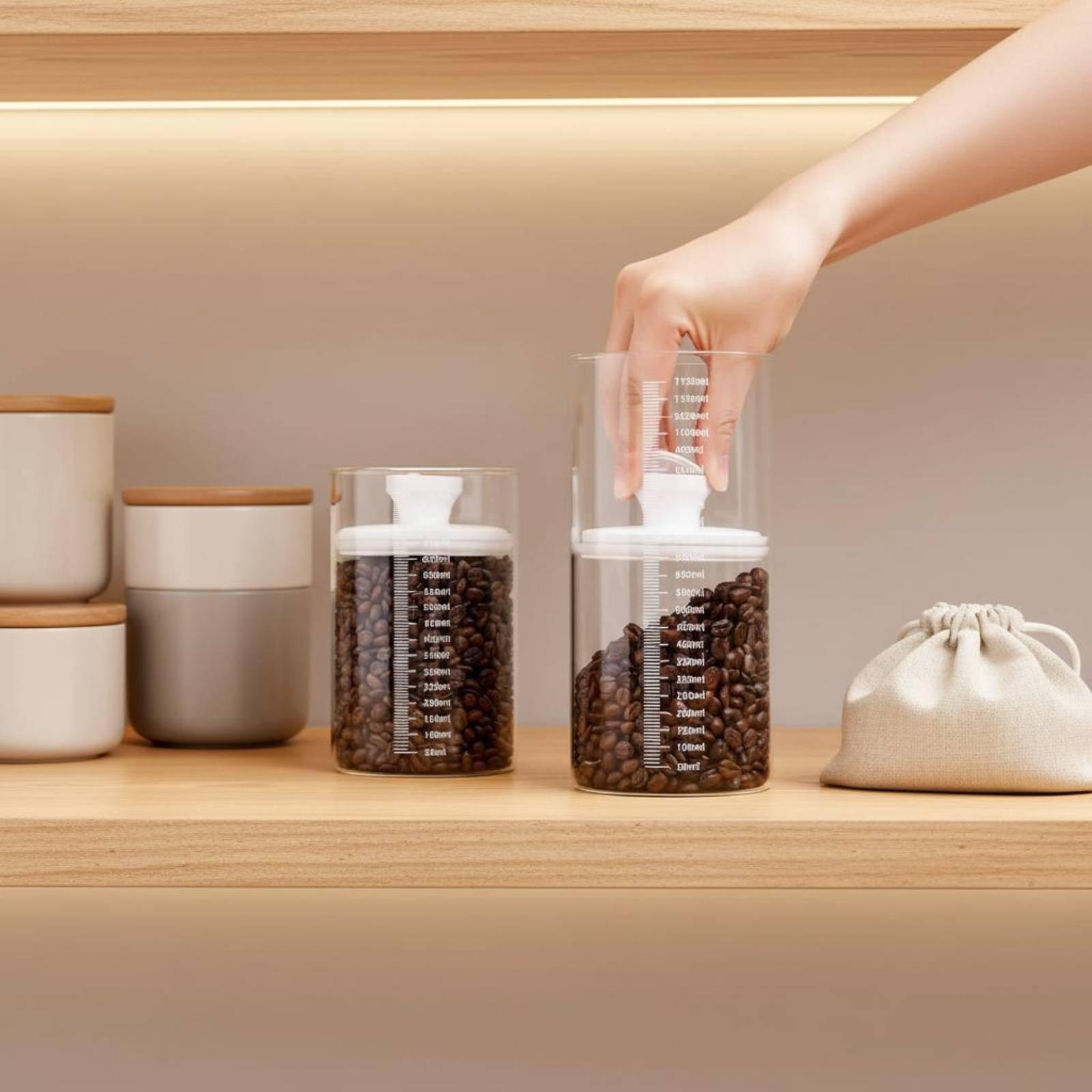 Pote de vidro para armazenamen - Coffee Tea Bean Leaf avaliação e preço