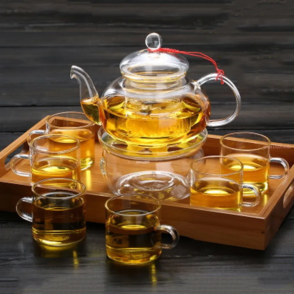 Conjunto de chá de vidro elega - Bamboo Tea Tray avaliação e preço