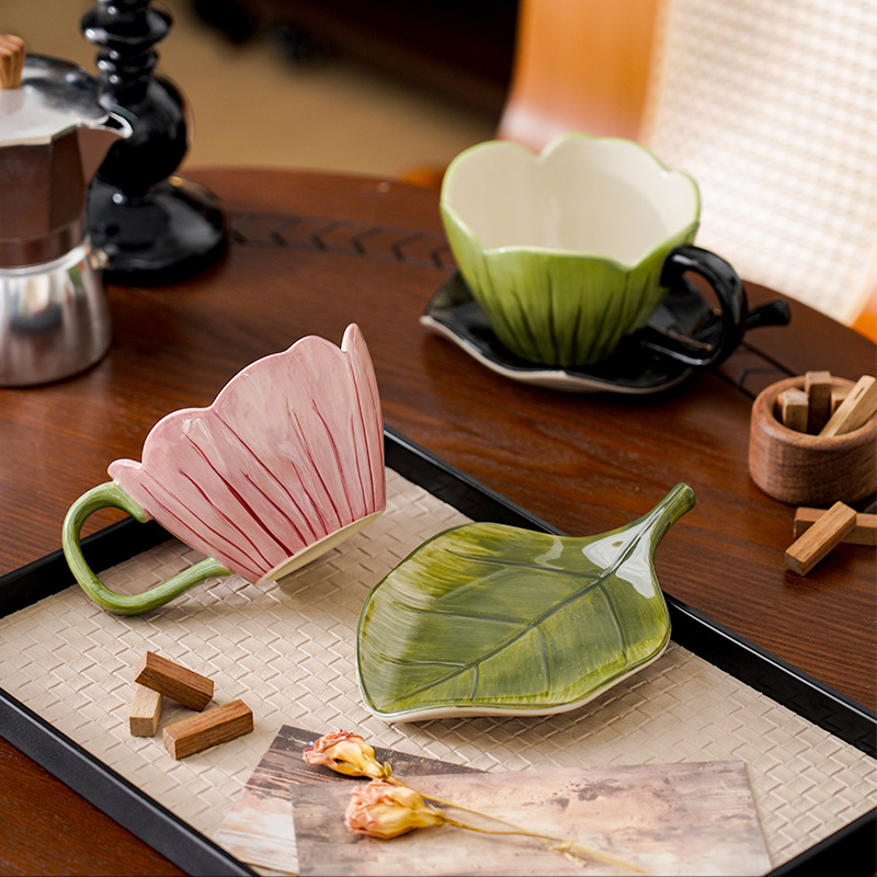 Conjunto de prato de xícara de - Coffee Leaves Tea avaliação e preço