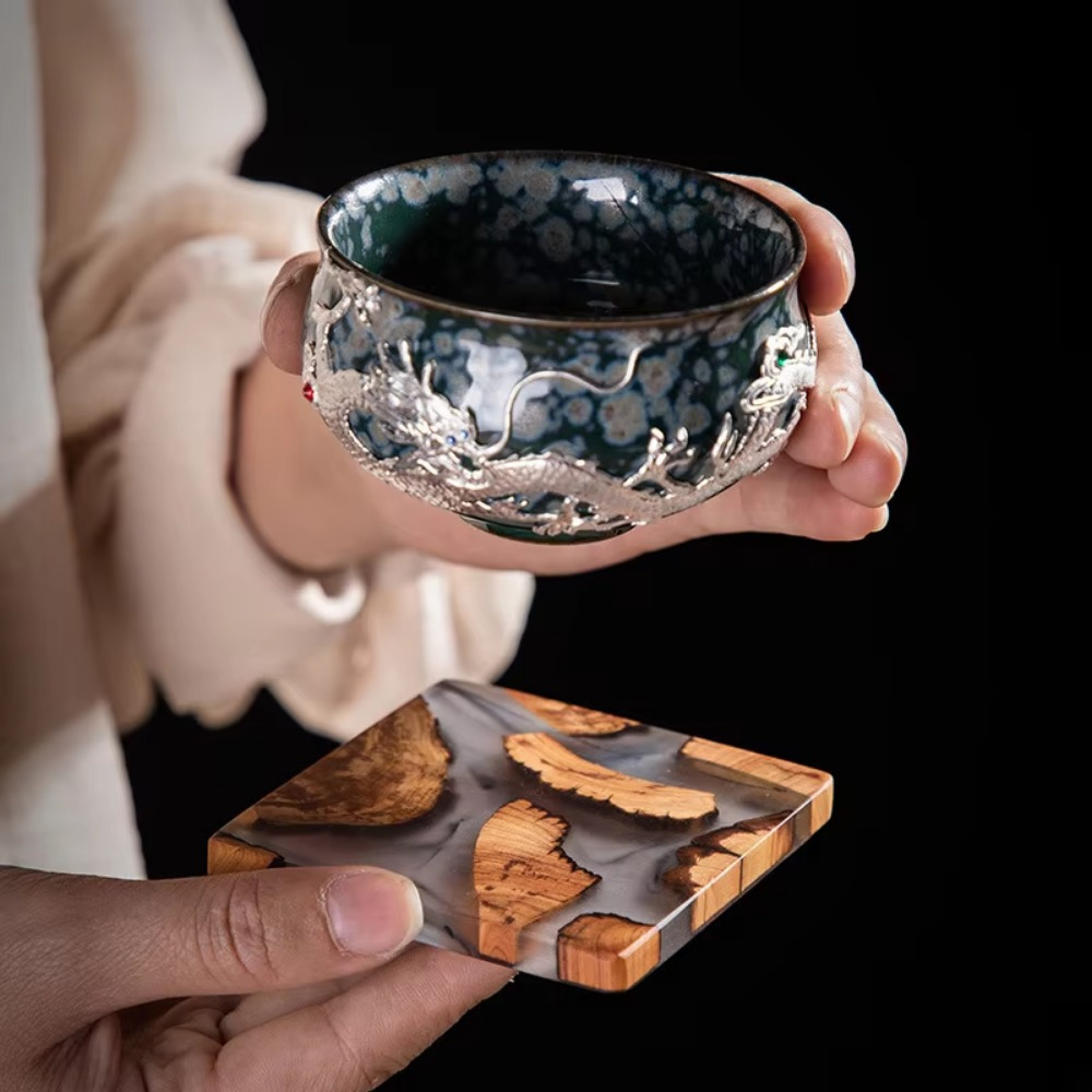 Coasters de resina de madeira  - Coffee Tea Station avaliação e preço