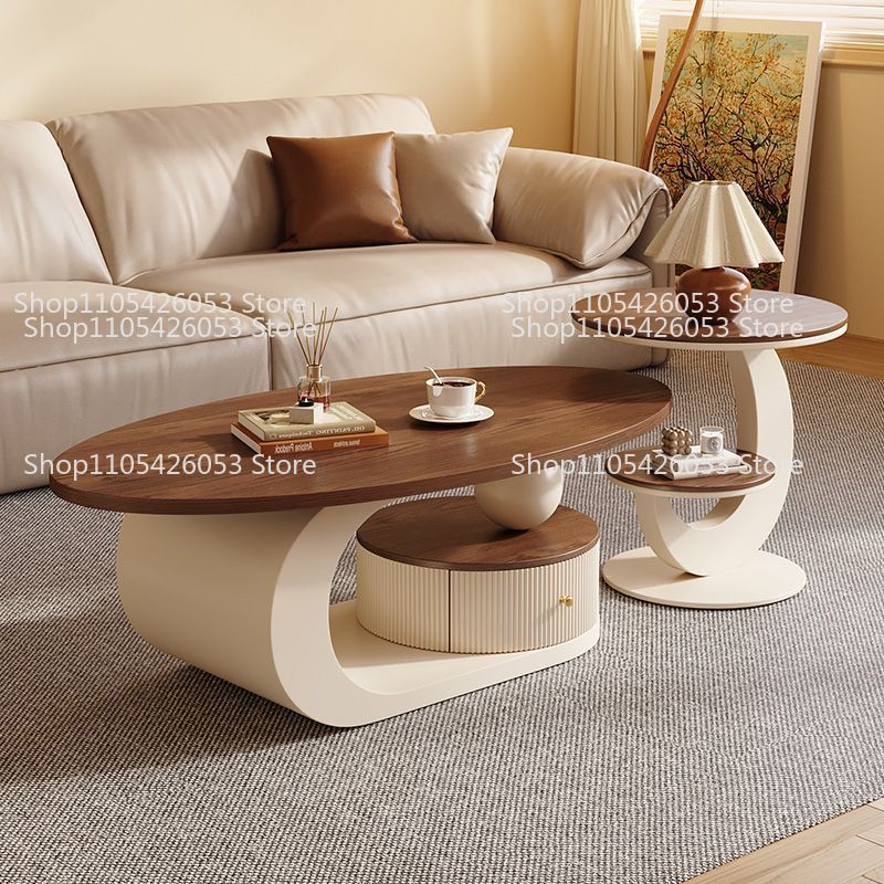 Mesa de centro oval de nogueir - Coffee Tea Station avaliação e preço