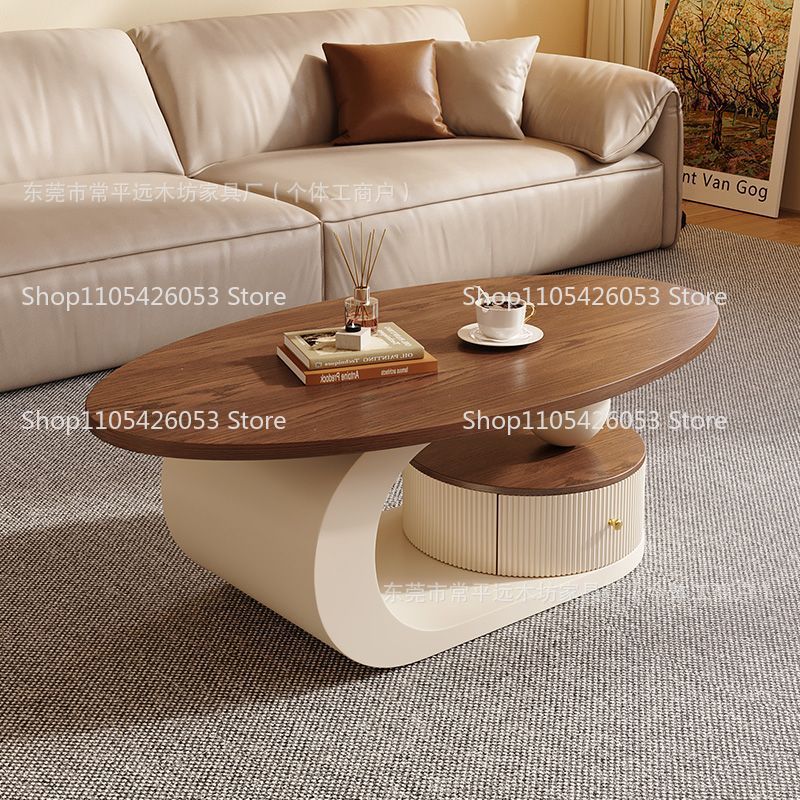 Mesa de centro oval de nogueir - Coffee Tea Station avaliação e preço