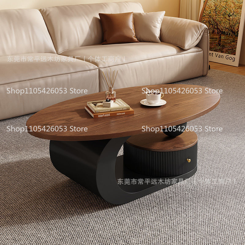Mesa de centro oval de nogueir - Coffee Tea Station avaliação e preço