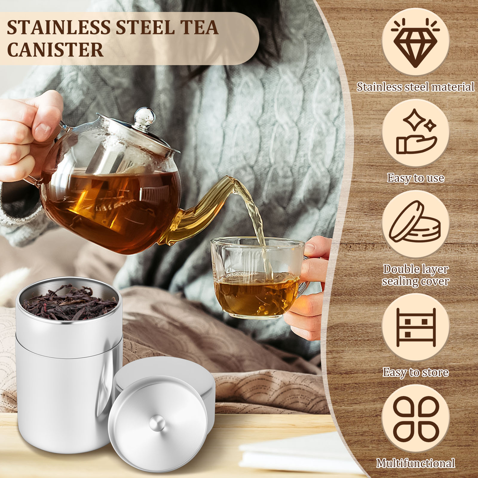 Latas de folhas de chá de aço  - Coffee Leaves Tea avaliação e preço